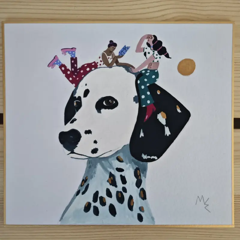 Image principale de Dalmatien et jeunes filles à pois